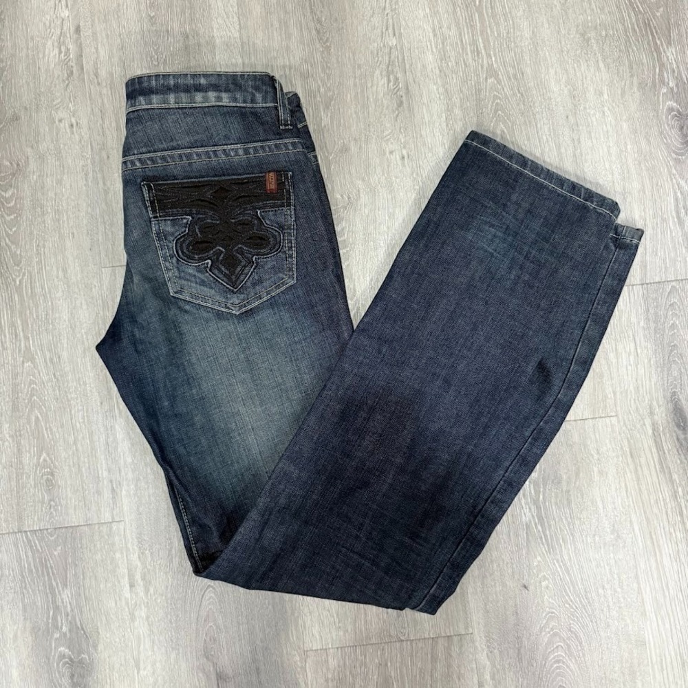 Buffalo David Bitton Skinny Jeans 28 Dark Wash Embroidered Back Pocket Low Rise